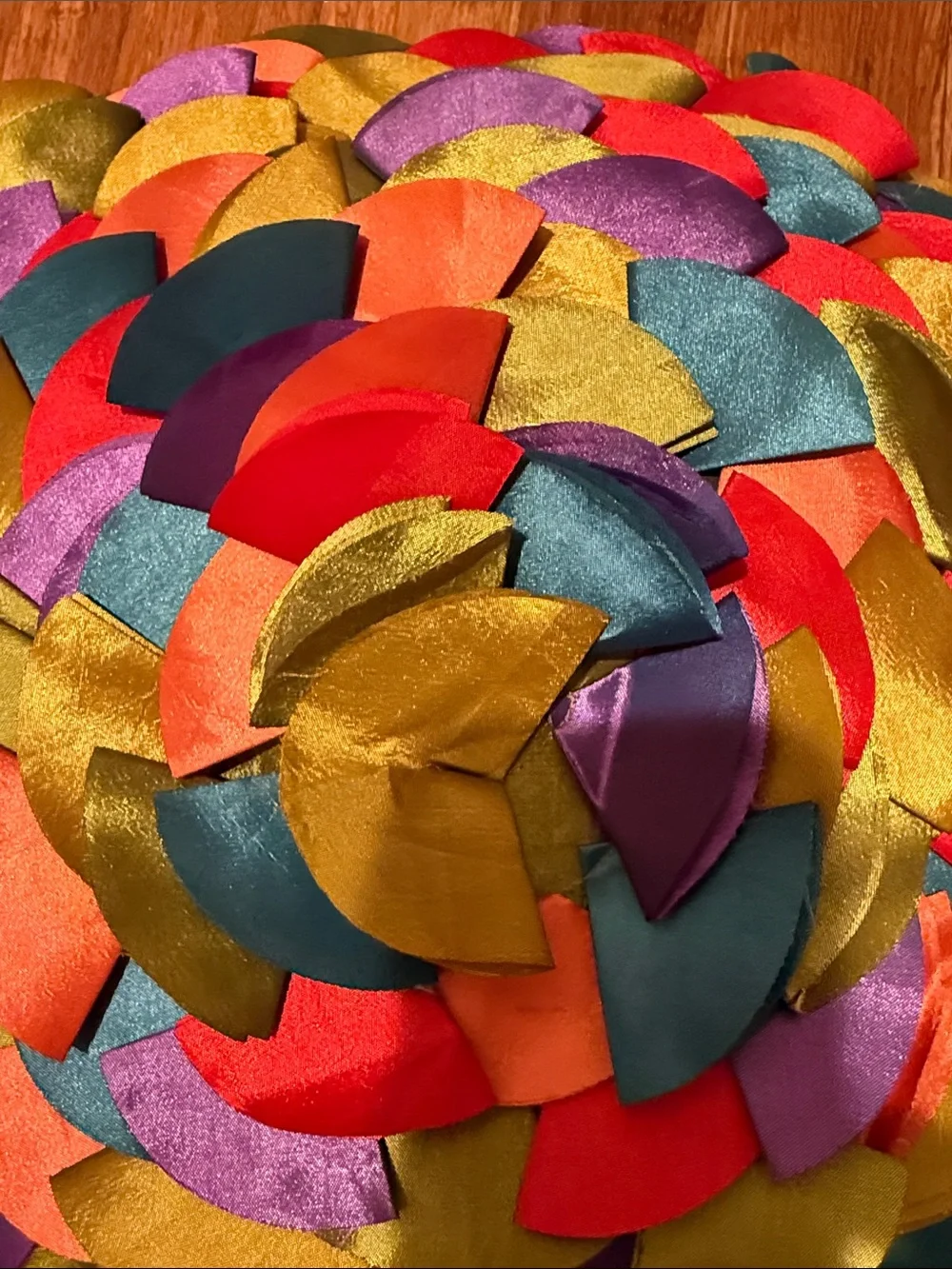 Colorful Round Petals Decorative Pillow Pair - 18” - Multicolor